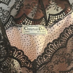RARE Vintage Christian Dior Black & Pink Satin Lace Bodysuit/Teddy Y2K Medium